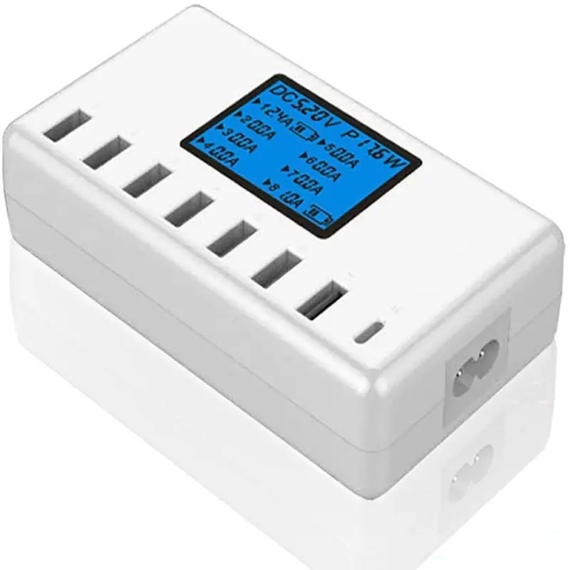 Smart 8-Port Usb Charging Station – 40W With Lcd Power Monitor 1