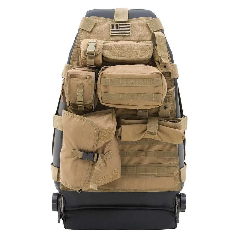 Smittybilt 5661024 Front Seat Covers – Coyote Tan Gear Fabric 1