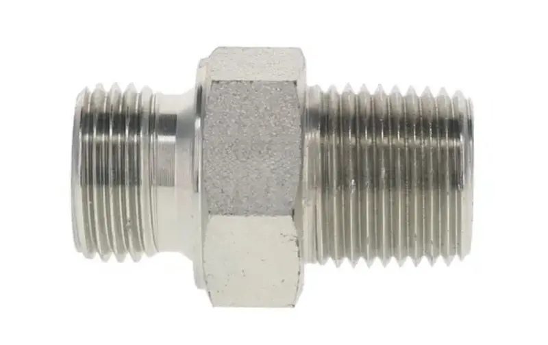 Stainless Steel 1/4" Npt To 1/4" Bsp Male-To-Male Adapter 1