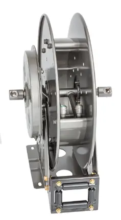 Stainless Steel Hose Reel With Super Swivel Joints & Viton Seals – 1/2 Inch Male/Female, 3/8 Inch Fnpt Risers 1
