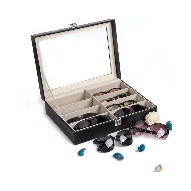 Sunglasses And Eyeglasses Storage Box – Compact Organizer Case With Soft Interior Lining 1