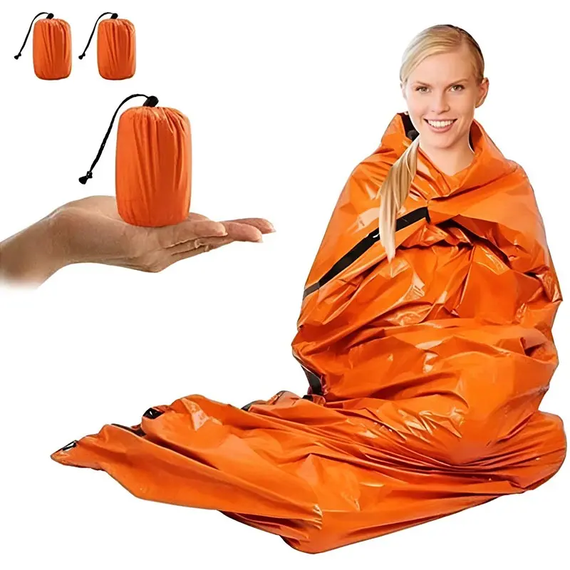 Ultra-Lightweight Emergency Thermal Sleeping Bag For Survival Kits 1