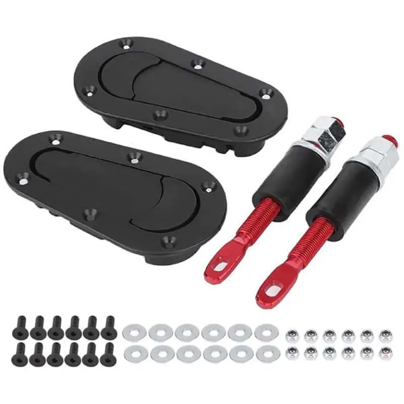 Universal Hood Pin Lock Set – Automotive Bonnet Security Pins With Chrome Finish 1