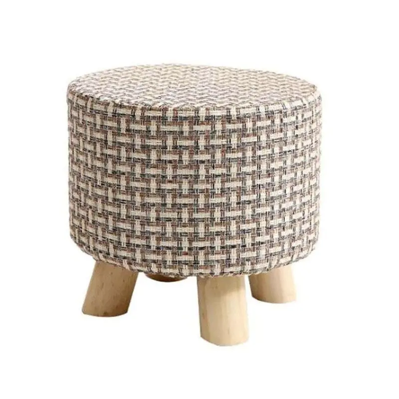 Upholstered Round Ottoman Footstool – Modern Living Room Accent Piece 1