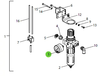 Wagner 0–10 Bar Pressure Gauge – 40 Mm Dial (9998677) 1