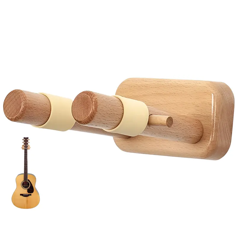 Wall-Mount Guitar Hanger With Soft-Grip Cradle And Safety Strap 1