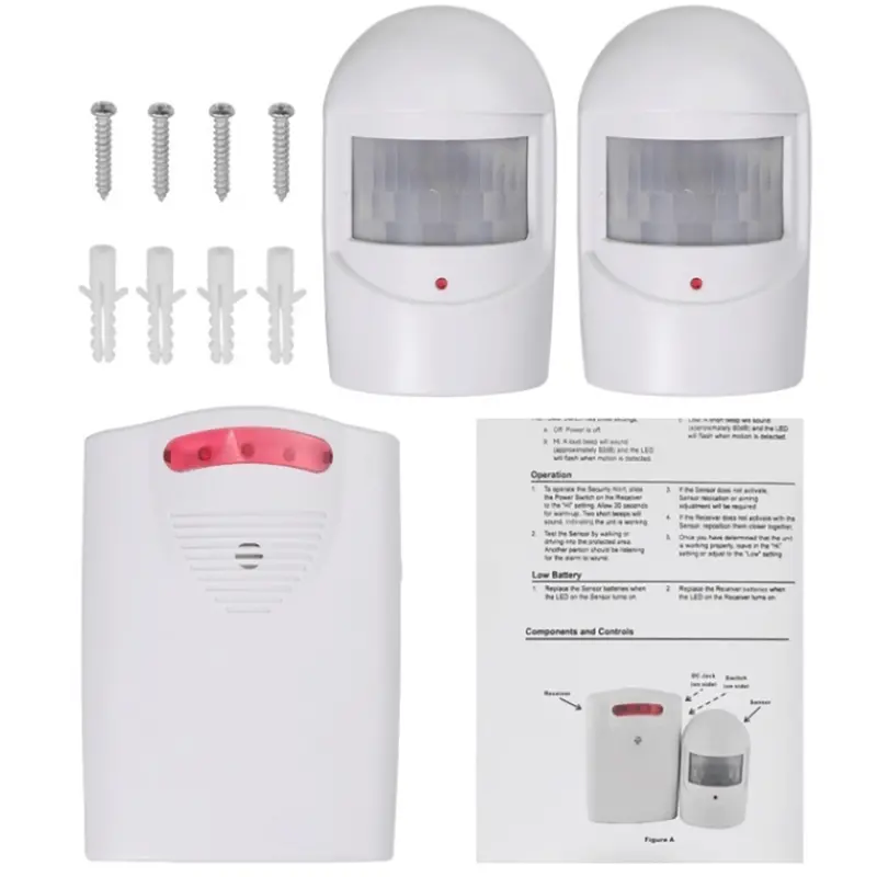 Wireless Driveway Alarm System With Dual Motion Sensors 1