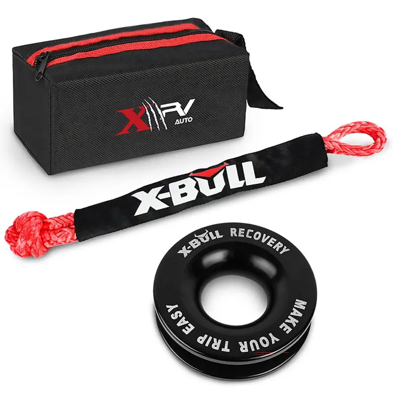 X-Bull Soft Shackle Recovery Kit – 8,000 Lb Rated Synthetic Ring Set 1