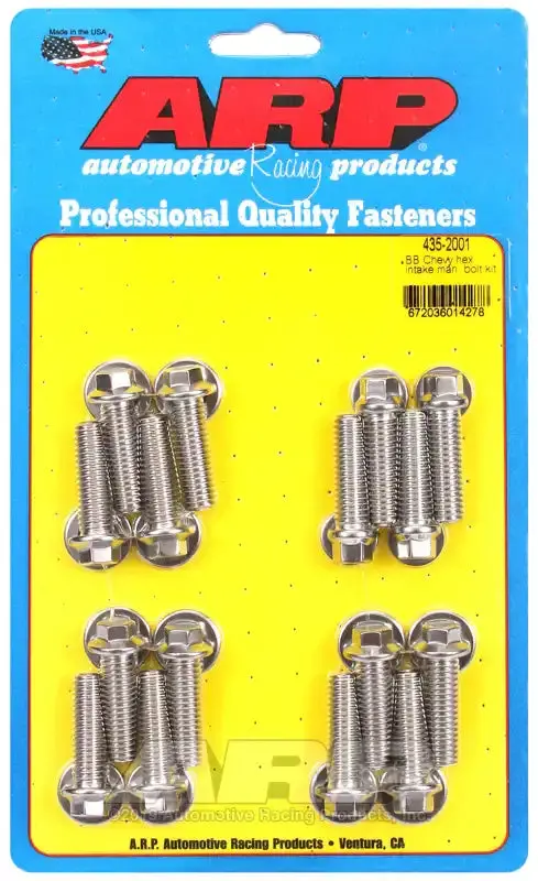 Arp 435-2001 Intake Manifold Bolts – High-Strength Fasteners For Chevrolet 396/454 Cid Engines 1