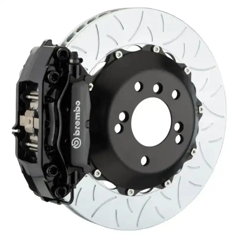 Brembo Gt Rear Big Brake Kit – 345X28Mm Slotted Two-Piece Rotors, 4-Piston Calipers, Type 3 Black Finish 1
