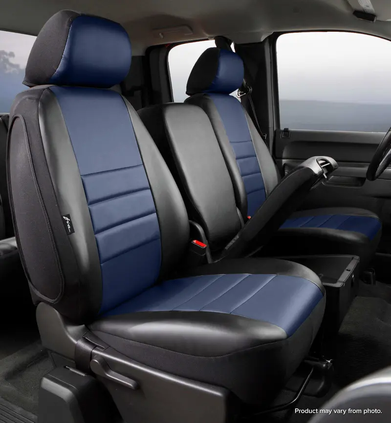 Fia Sl60 Series Custom-Fit Front Seat Covers – Blue Leatherette For Enhanced Interior 1