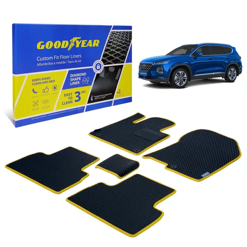Goodyear Gy004101 Custom-Fit Floor Liners – Diamond Tread Pattern For Superior Grip 1
