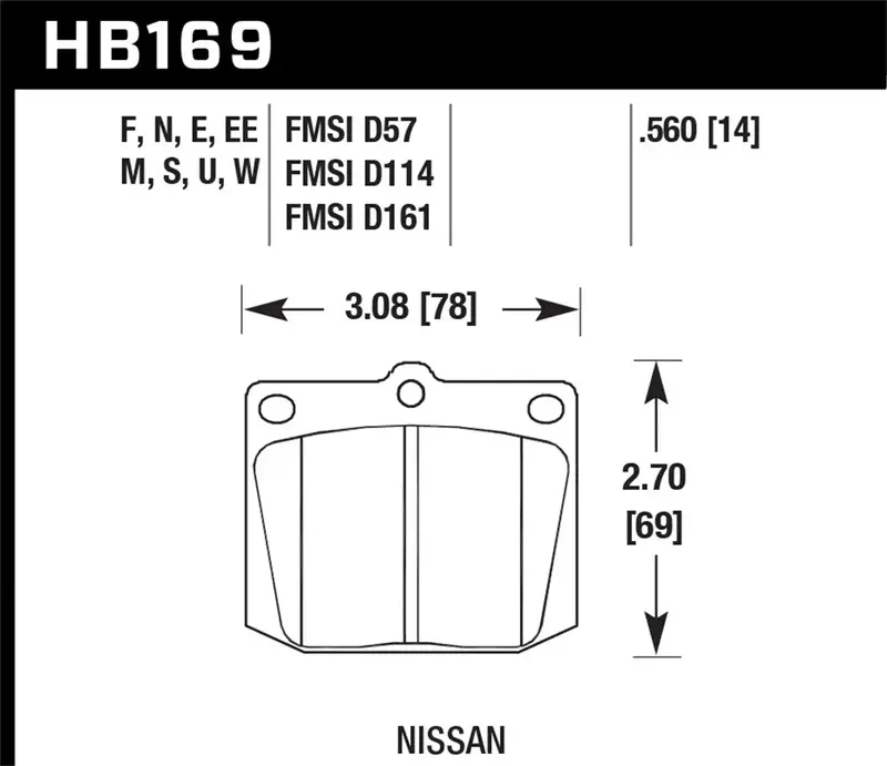 Hawk Hb169M.560 Black Brake Pads – 0.560" Thickness For High-Performance Stopping 1