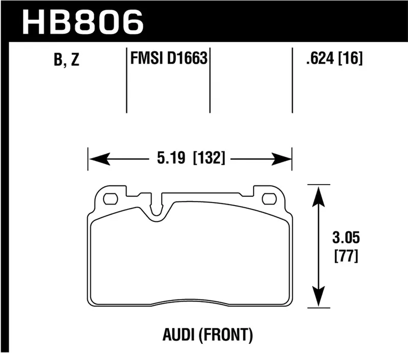 Hawk Performance Hps 5.0 Brake Pads – Hb806B.624 High-Performance Ceramic Compound 1