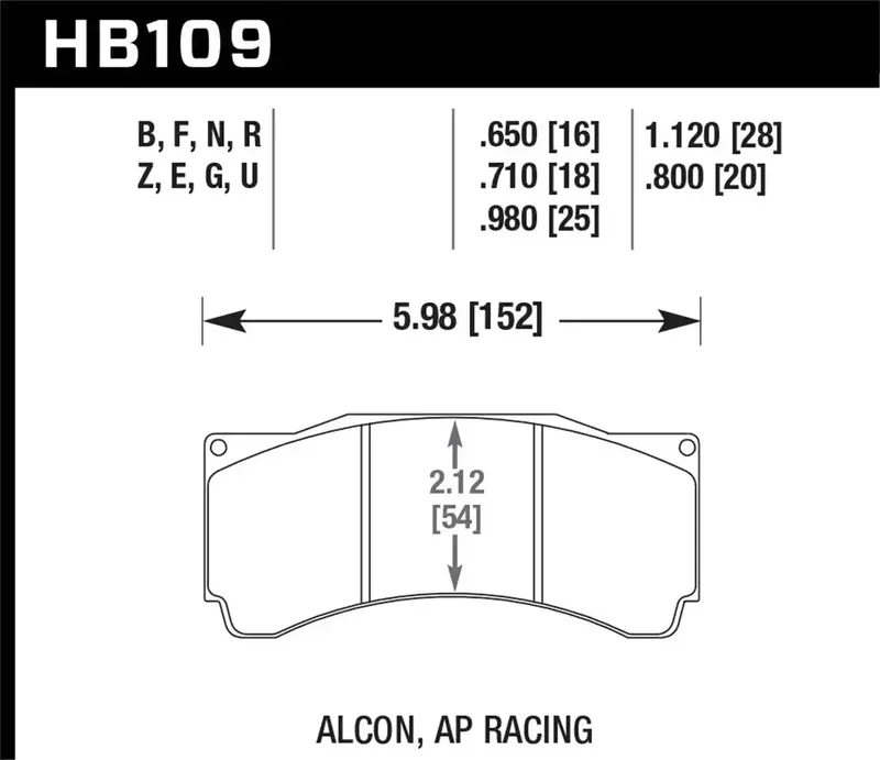 Hawk Performance Hps Front Disc Brake Pads (0.710" Thickness) For Ap Racing Calipers 1