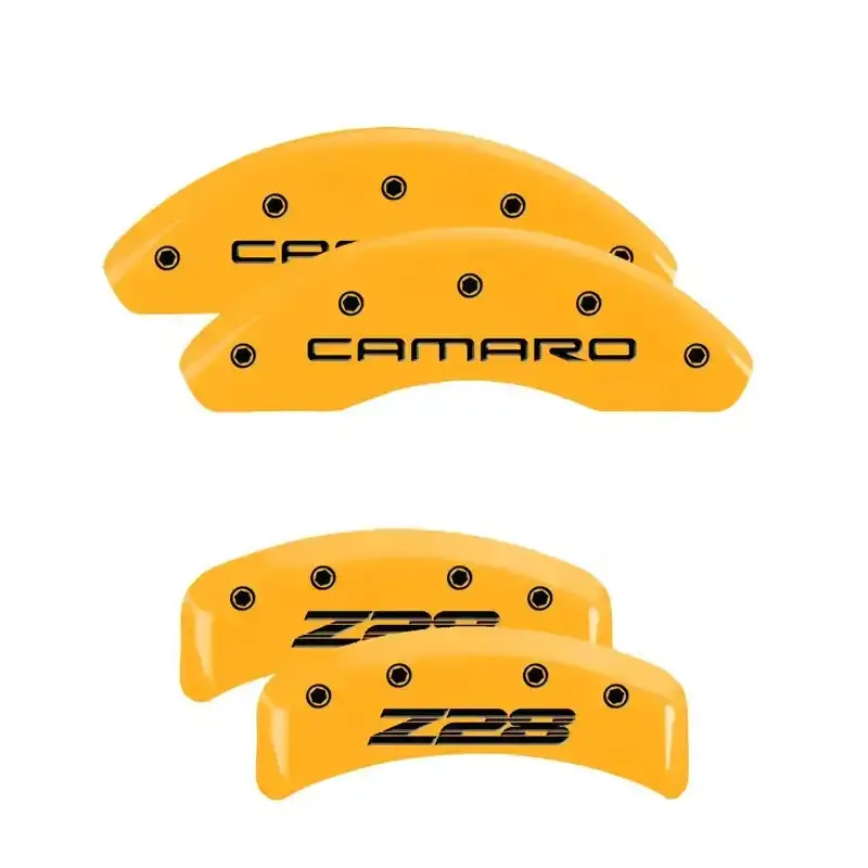 Mgp Engraved Caliper Covers – Front Cursive & Rear Challenger Design, Red Finish On Silver Base 1