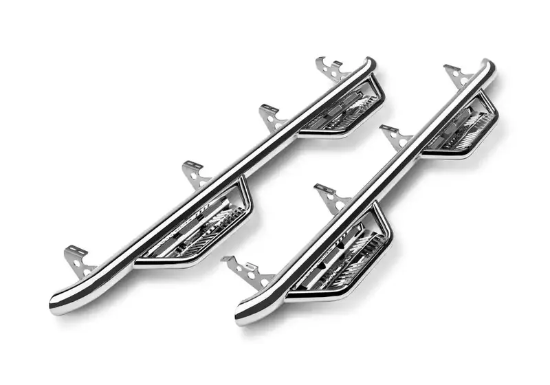 N-Fab Ss Podium Cab Length Steps – 2-Step Stainless Steel Side Steps For 2015–2016 Silverado/Sierra Hd Crew Cabs 1