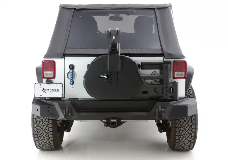 Rampage 9950919 Trail Guard Rear Tire Carrier – Bolt-On Mount For Aftermarket Bumpers 1