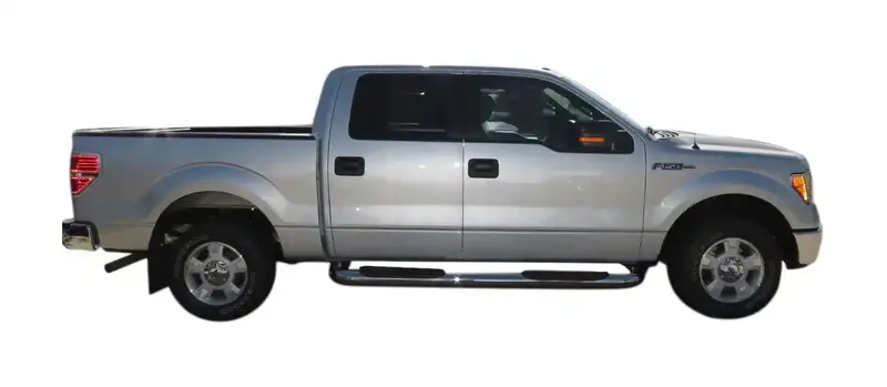 Trailfx A8001S Rocker Panel Steps – 4" Round Bent Stainless Steel, Extended Cab Pickup Mount, No End Caps 1