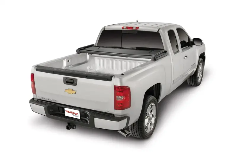 Trailfx Tfx1003 Soft Tri-Fold Vinyl Tonneau Cover – Black, Aluminum Rails, Clamp-On Installation With Cargo Management System 1